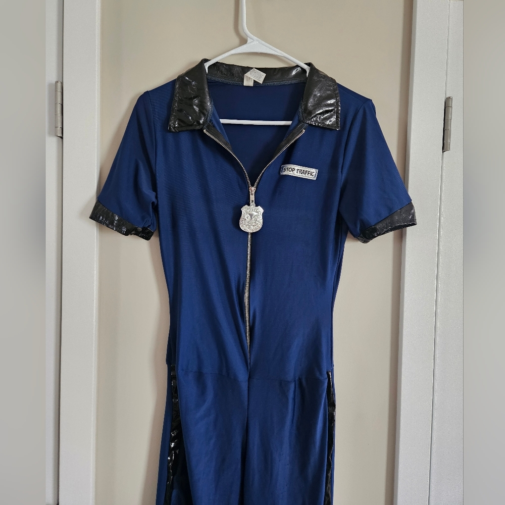 Womens small sexy cop costume halloween dress up party one peice jumpsuit cop